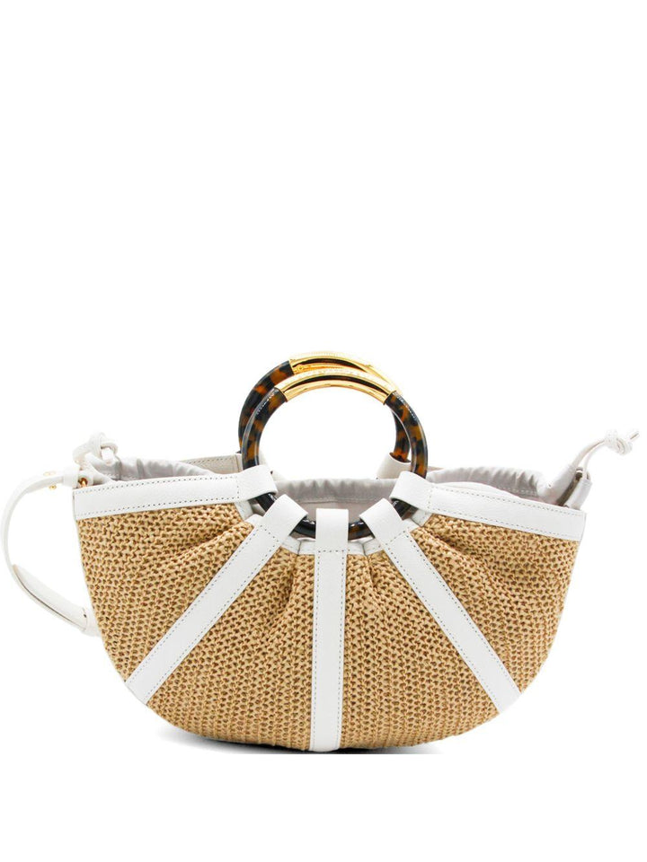 Borsa tote Shell media in paglia 