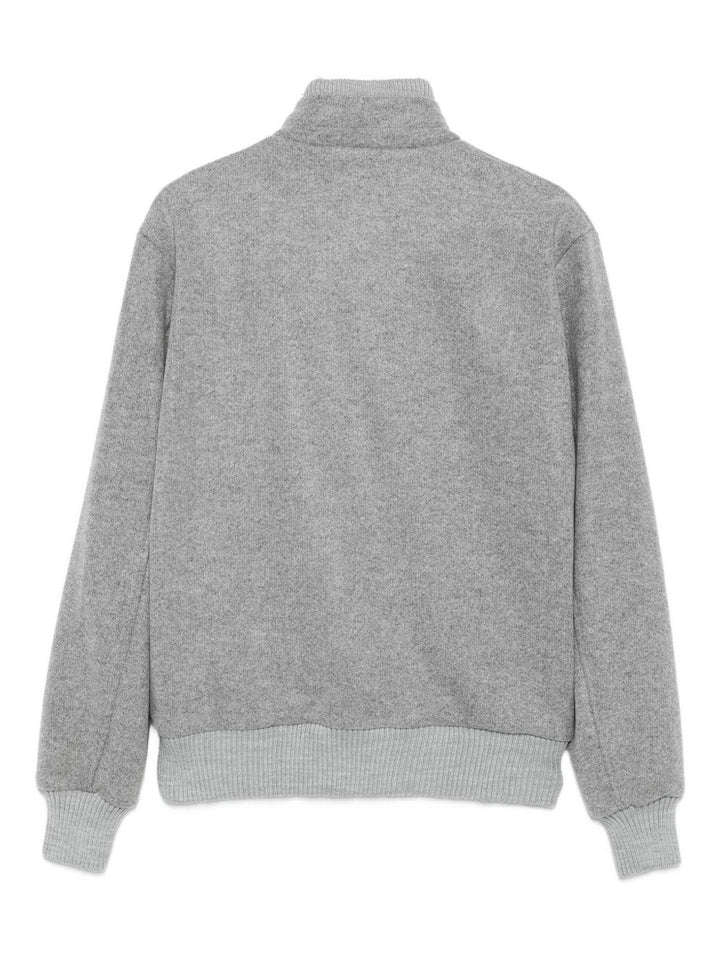 Bomber grigio medio con bottoni 