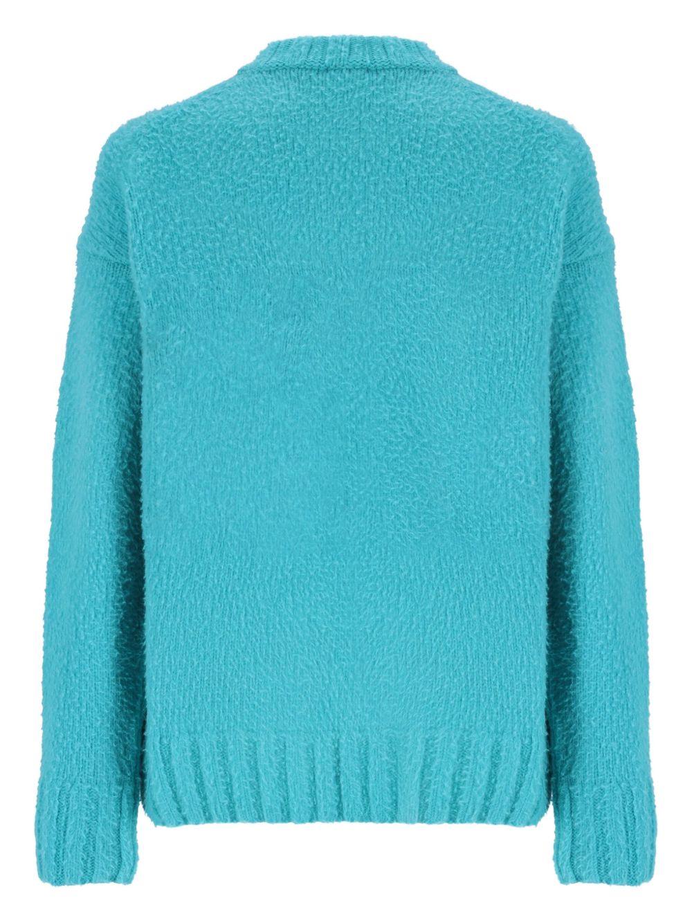 Maglione girocollo nero in lana 