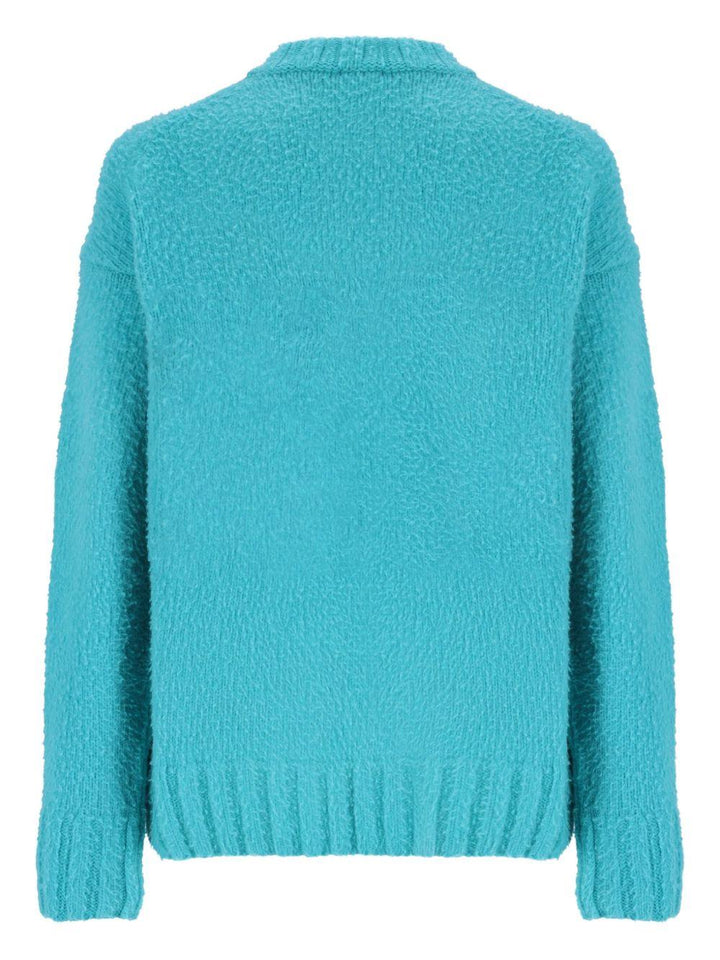 Maglione girocollo nero in lana 