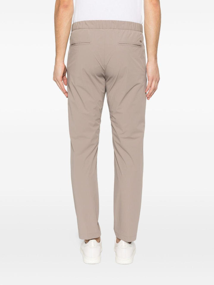 Pantaloni plissé con coulisse tortora 