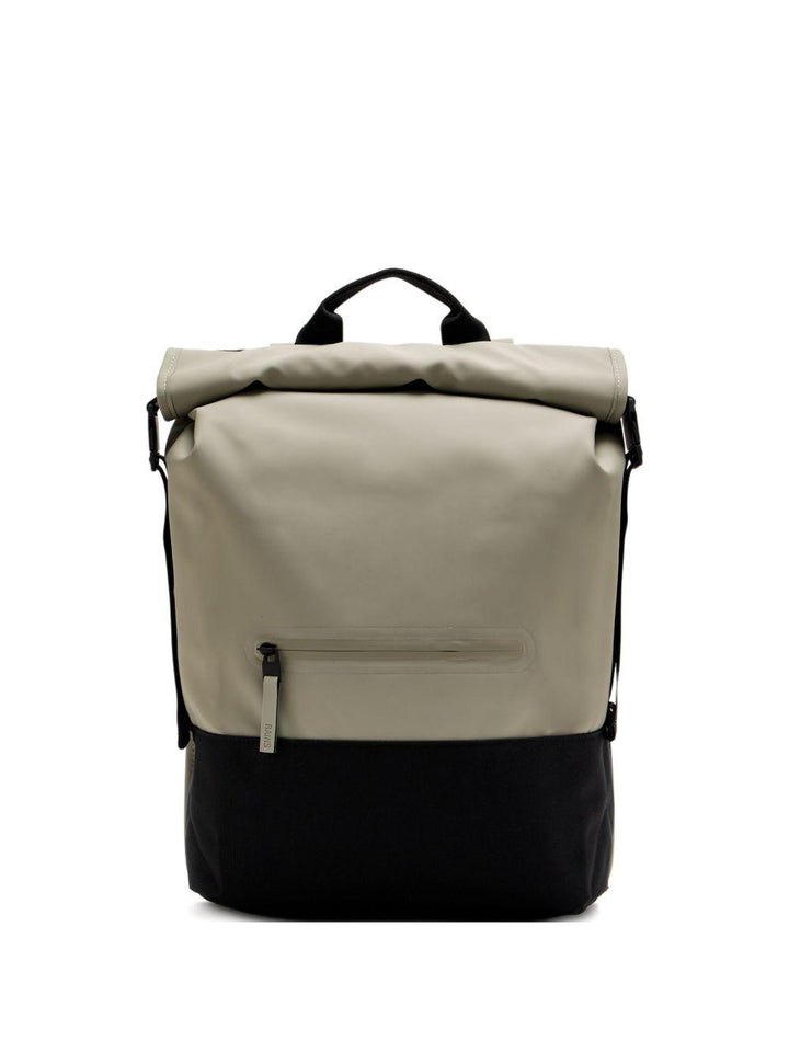 Zaino beige e nero Trail Rolltop con design color-block 