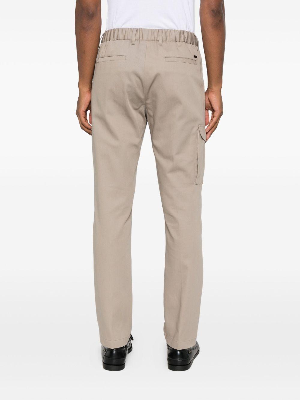 Pantaloni cargo beige in cotone con coulisse 
