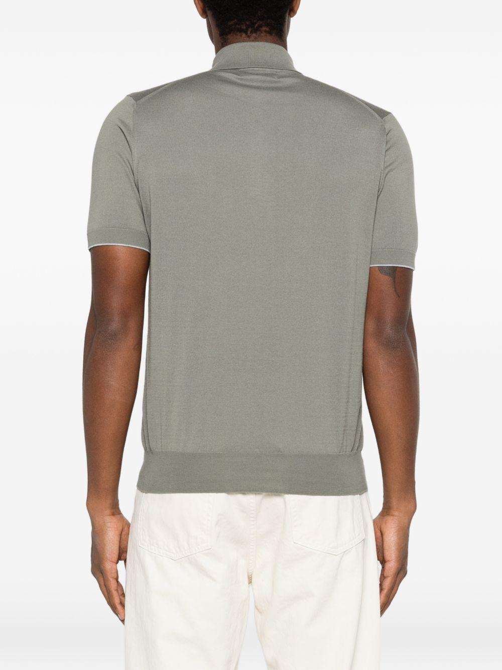 Polo grigio oliva in cotone 