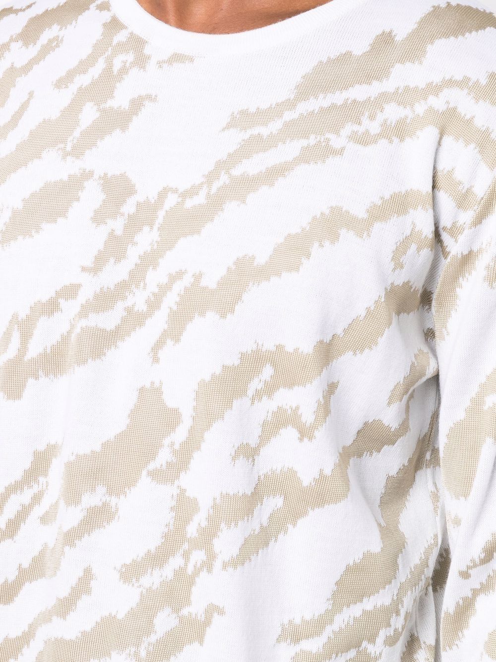 Maglia Bianca Girocollo Jacquard